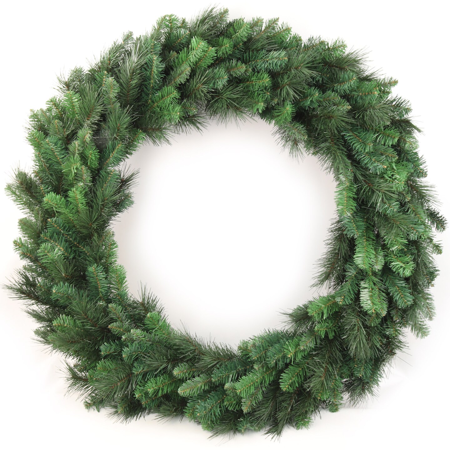Deluxe Evergreen Pine Wreath 48" Wide 360 Lifelike Green Tips Indoor/Outdoor Use Festive