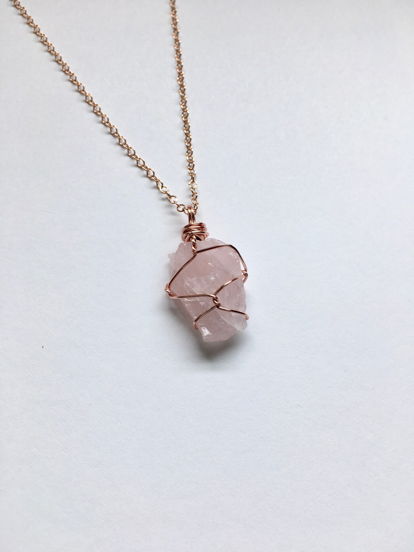 Rose Quartz Wire Wrapped Crystal Pendant product 4