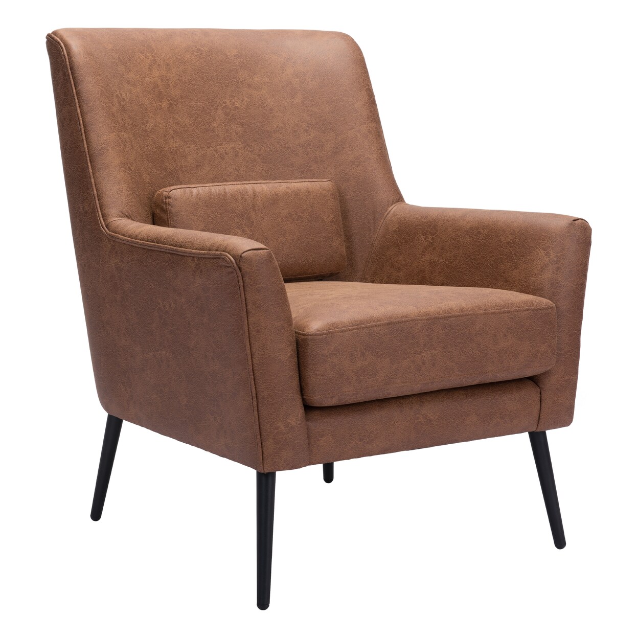 Ontario Accent Chair Vinyl Boho Chic Retro Design Powder Coated Steel Legs