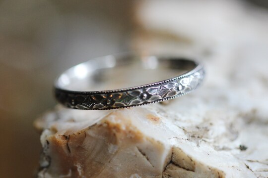 Stackable Rings Platinum Wedding Band Moissanite Curved Wedding