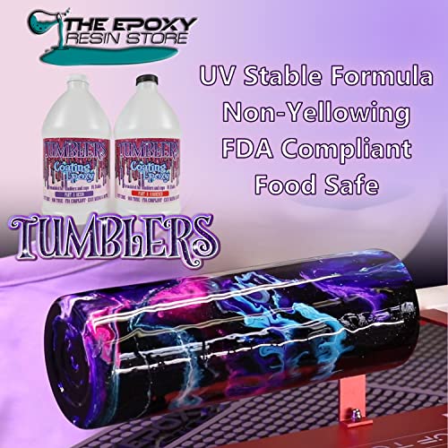 Epoxy resin for tumbler cups and glasses, fast cure, self leveling, clear, shiny, high gloss finish, easy mixing, (1-1 mixing)