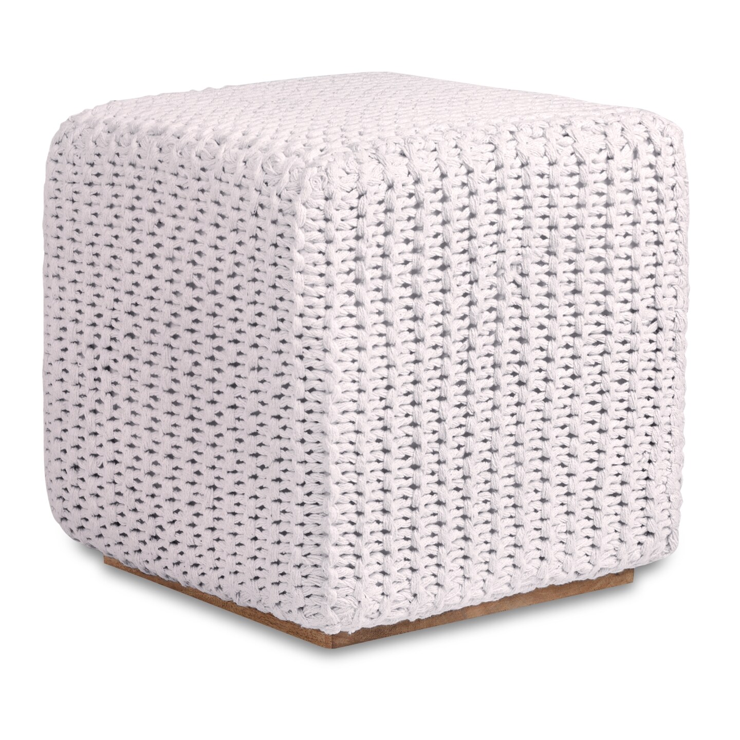 Mayla Cotton Yarn 3-in-1 Pouf/Ottoman/End Table