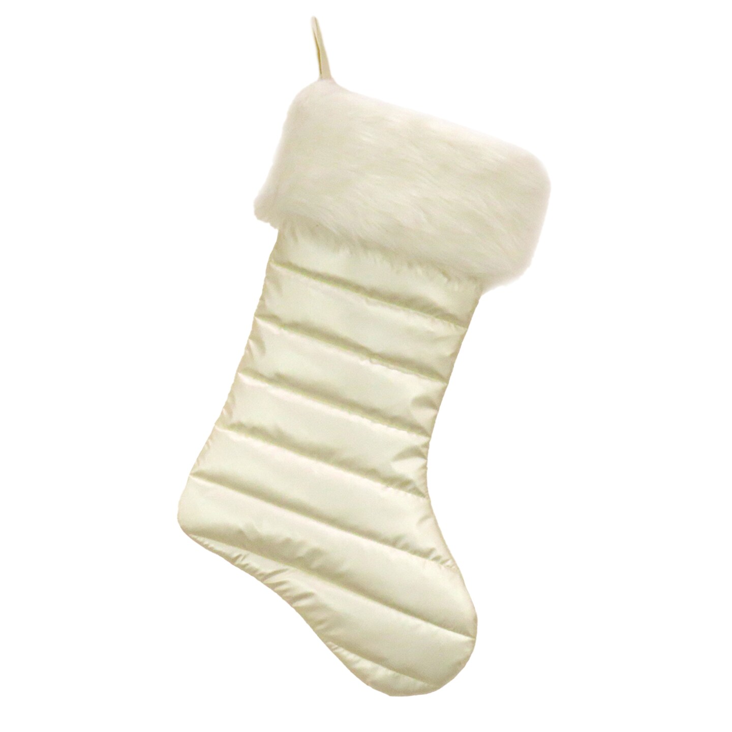 National Tree Company 20&#x22; HGTV Home Collection Puffy Coat Stocking, White