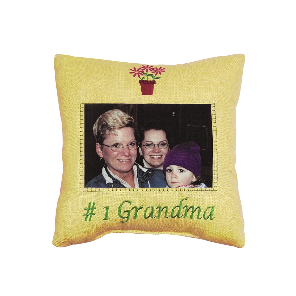 10&#x22; x 10&#x22; #1 Grandma Picture Small Petite  Size Accent Throw  Pillow