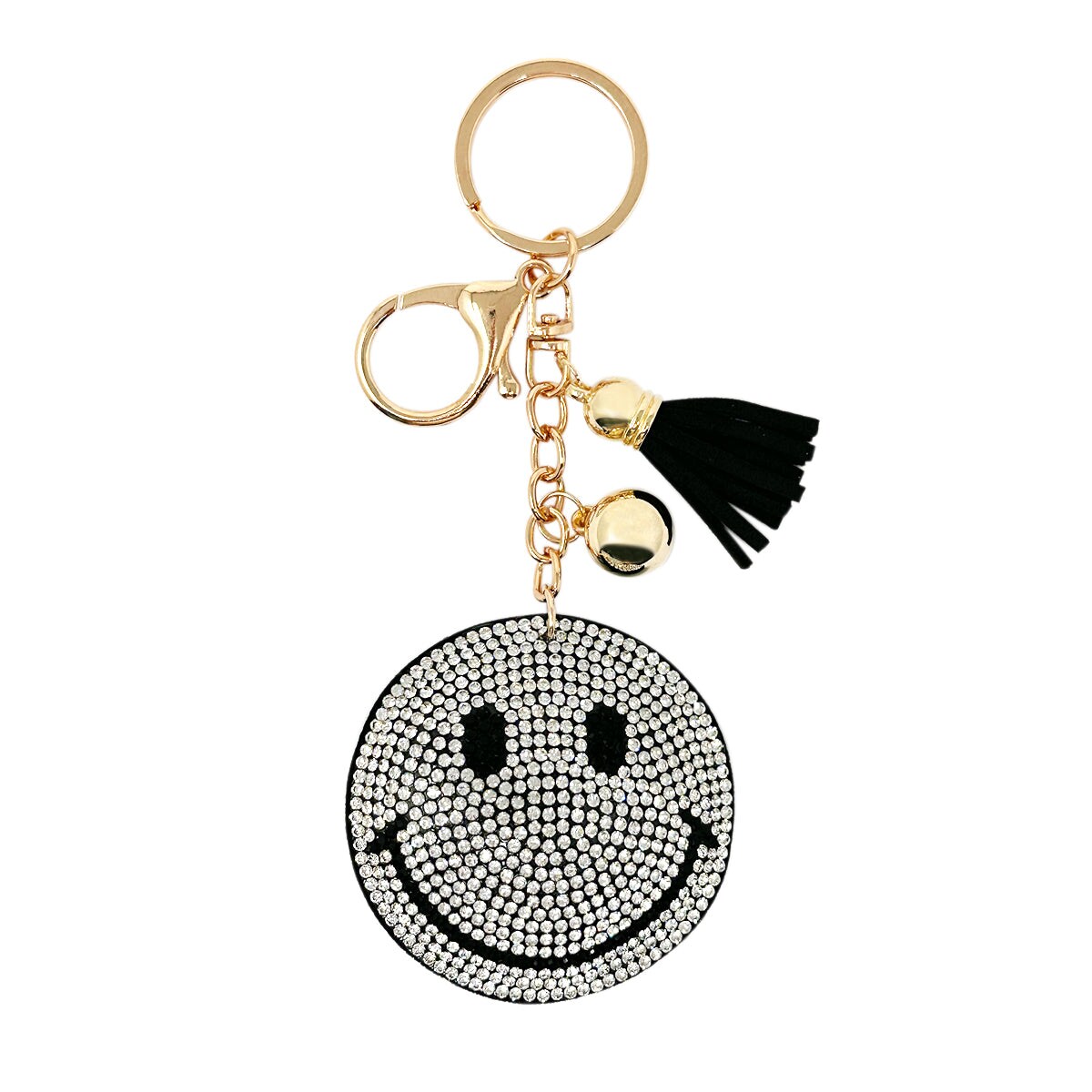 Wrapables Crystal Bling Key Chain Keyring with Tassel Car Purse Handbag Pendant, Smiles