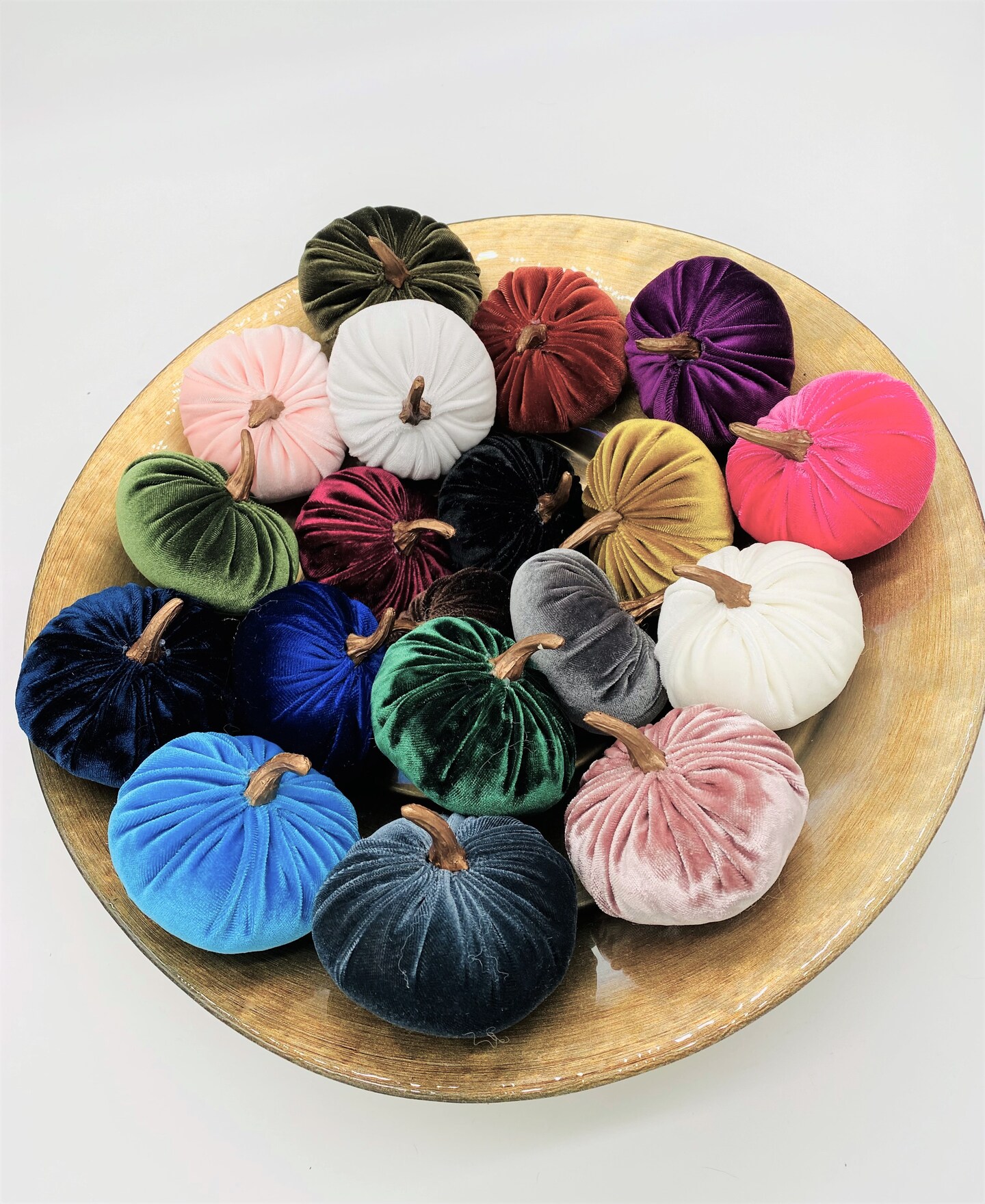 Mini Velvet Pumpkins;  Fall Decor: Tier Tray Decor Ideas, 7.00 Each