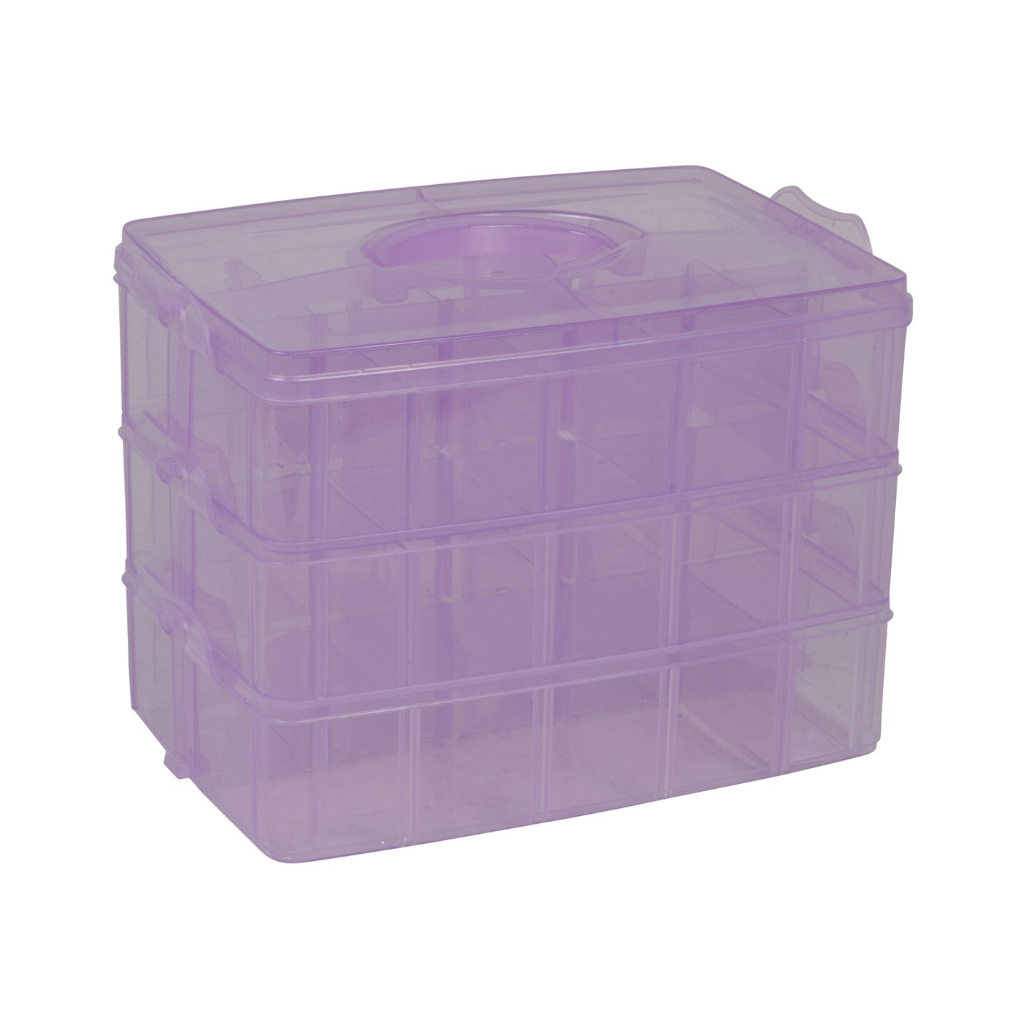 Stackable Storage Container, Purple - 30 Compartments