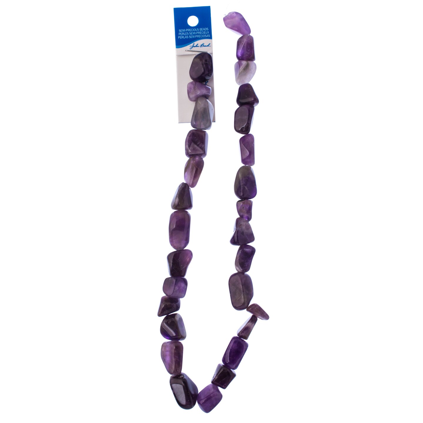 Earth&#x27;s Jewel 16&#x22; Amethyst Natural Semi-Precious Nugget Strung Bead