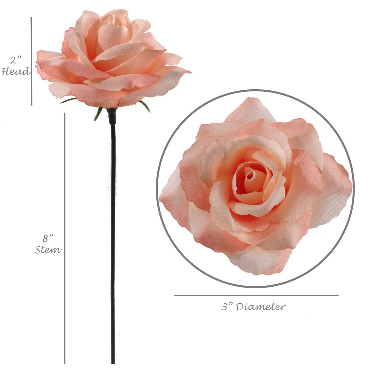 Set of 100: Blush Pink Rose Flower Picks, 8 Long, 3 Wide, Lifelike  Silk Blooms, Floral Picks, Craft Materials, Parties & Events, Home &  Office Decor