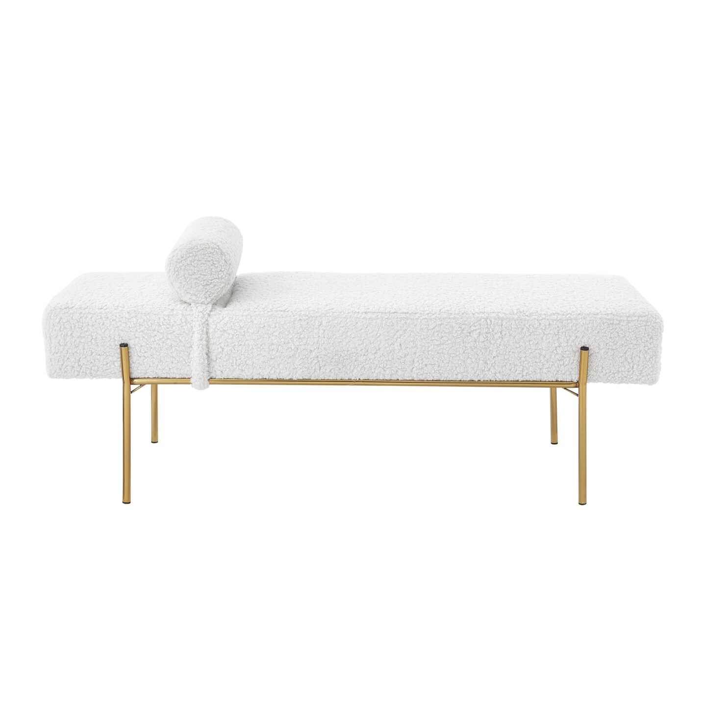Huda Velvet/Sherpa Bench With Detachable Pillow