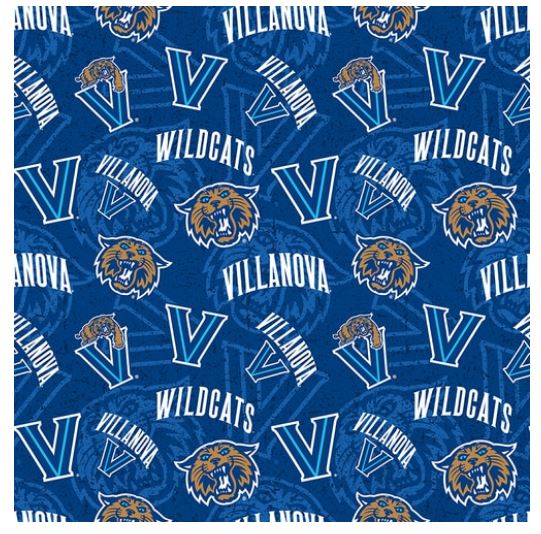 Sykel Enterprises-Villanova University Cotton Fabric-Villanova Wildcats Tone On Tone Cotton Quilting Fabric