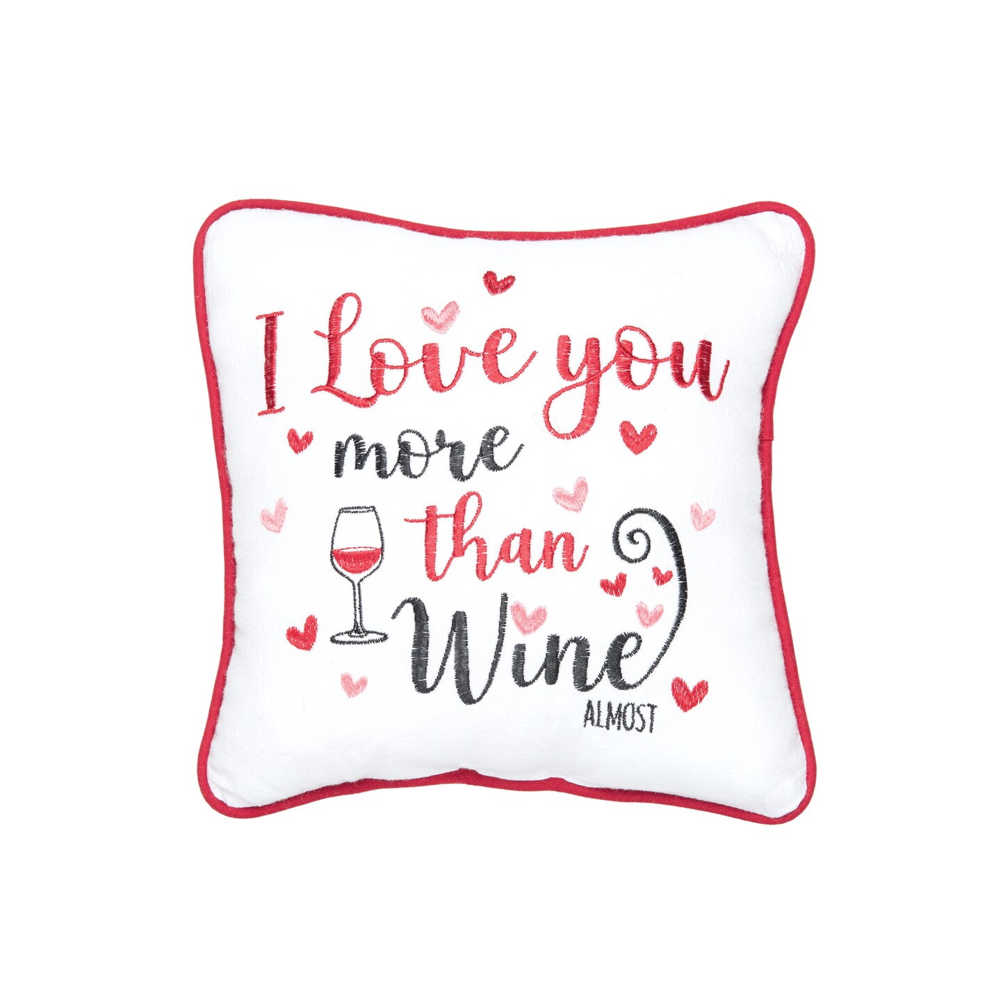 10" x 10" I Love You More Than Wine Valentine's Day Small Petite Throw