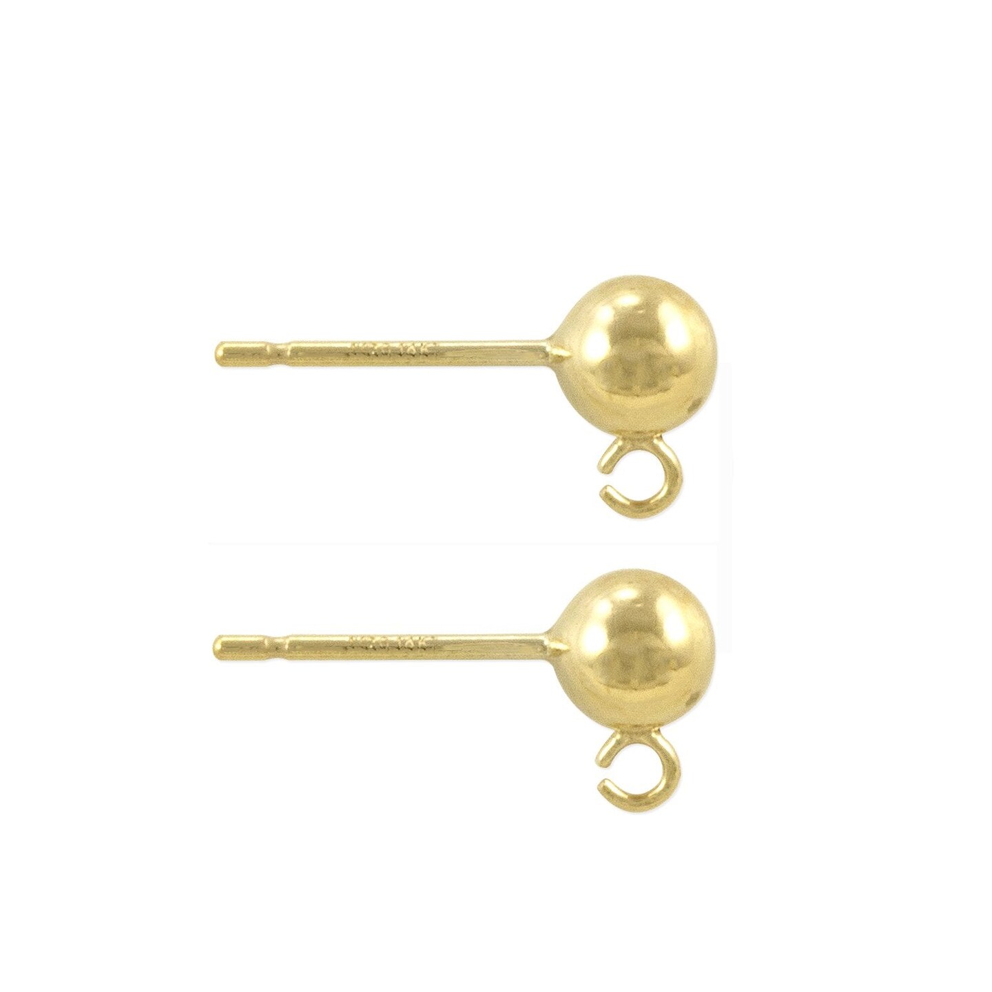 JewelrySupply Gold Filled 5mm Ball Post Earrings (1 Pair of Gold Filled [1/20 14K] Earrings)