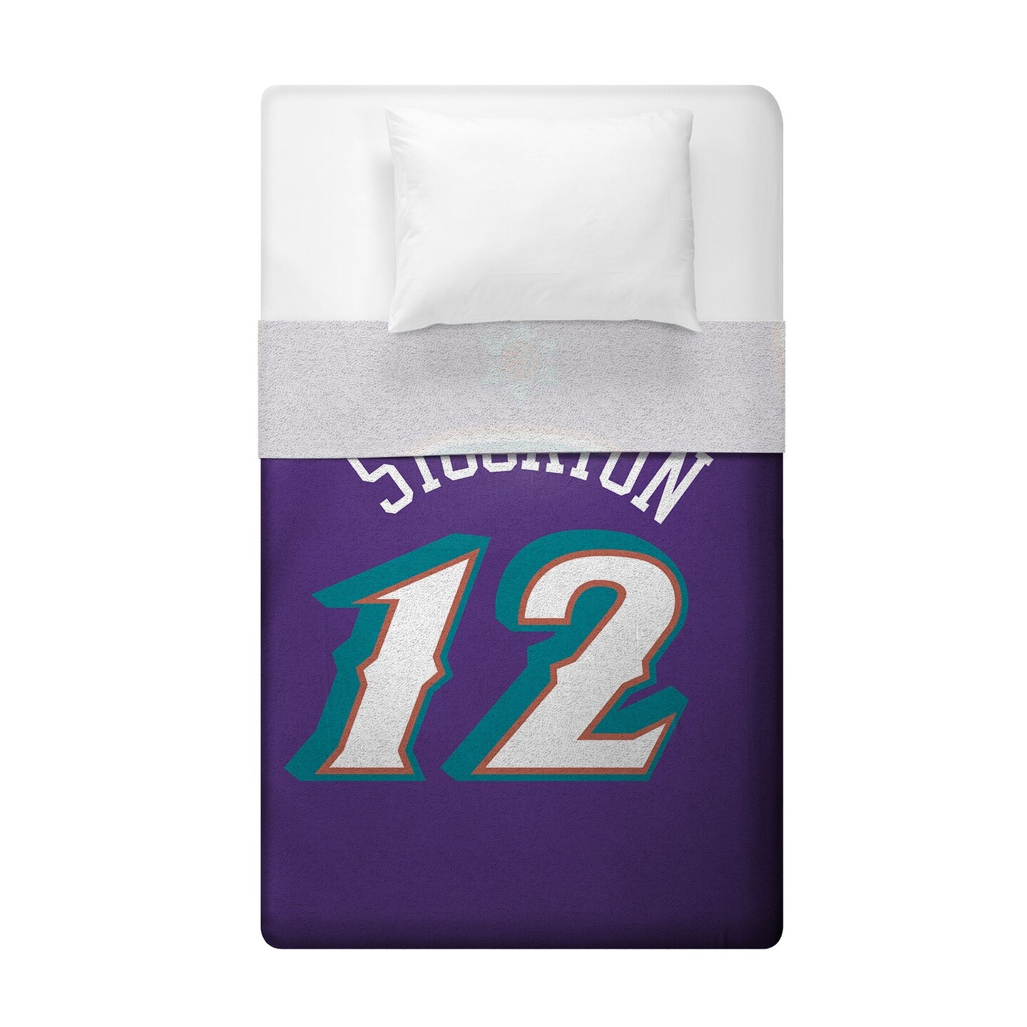 Sleep Squad Utah Jazz John Stockton 60&#x201D; x 80&#x201D; Raschel Plush Jersey Basketball Blanket