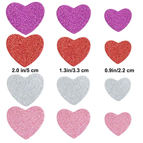 JOYIN Valentines Day Craft Gift Set with 100 Heart Doilies Heart Paper Doilies, 24 Pieces Foam Hearts and 2 Bags of Foam Heart Stickers for Kids and Fun Home Activitie, Valentine's Day Party Decor