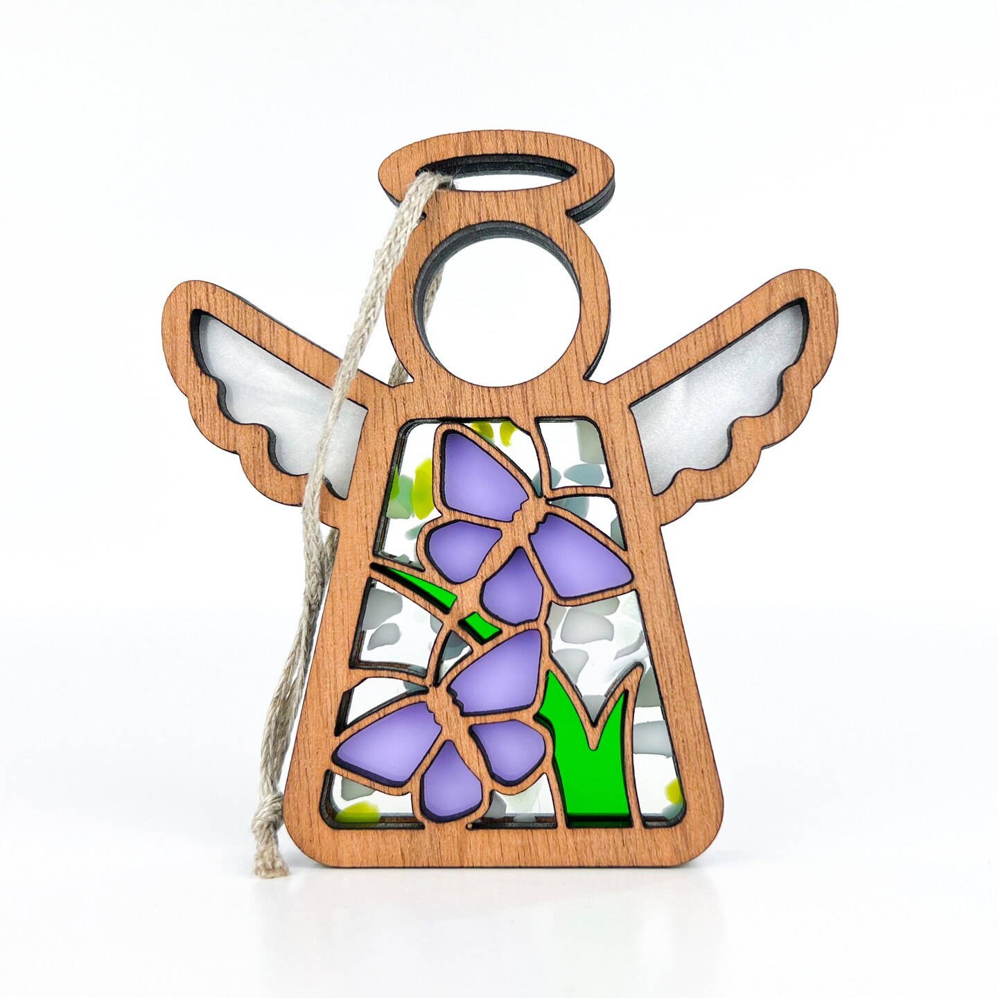 3.5&#x22; Playful Purple Butterflies Ornament - Handcrafted in Texas - Mother&#x27;s Angels&#xAE; Figurine - Mother&#x27;s Day Gifts