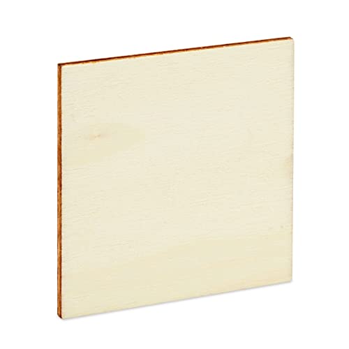 60 Pieces 2x2 Wood Squares for DIY Crafts, Unfinished Wooden Cutout Tiles for Painting