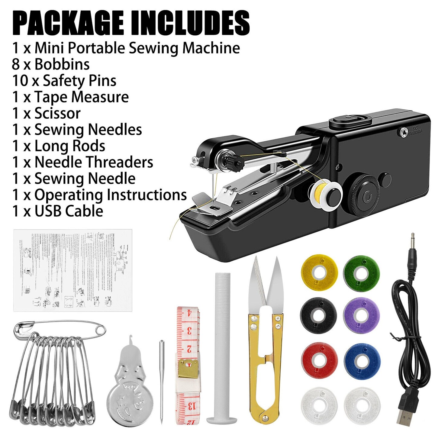 DIY Mini Electric Sewing Machine - Portable Handheld Cordless