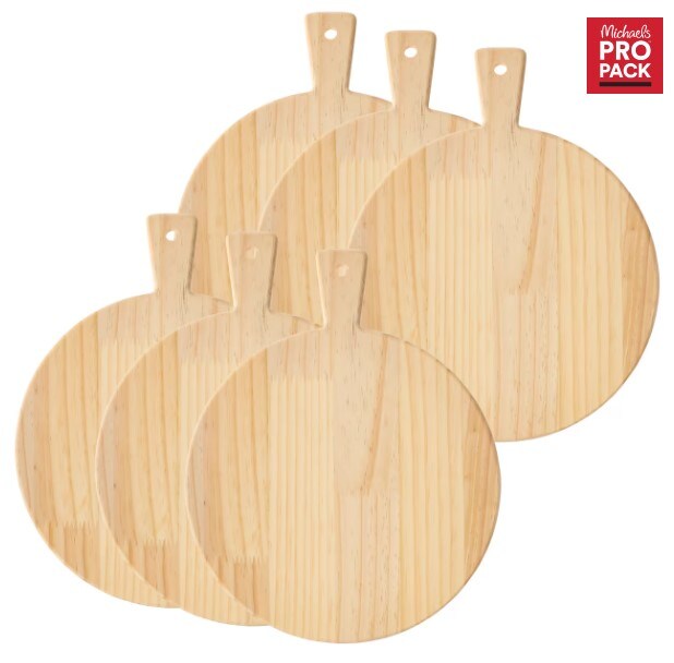 6 Pack 14.7" Unfinished Wooden Cutting Board Michaels