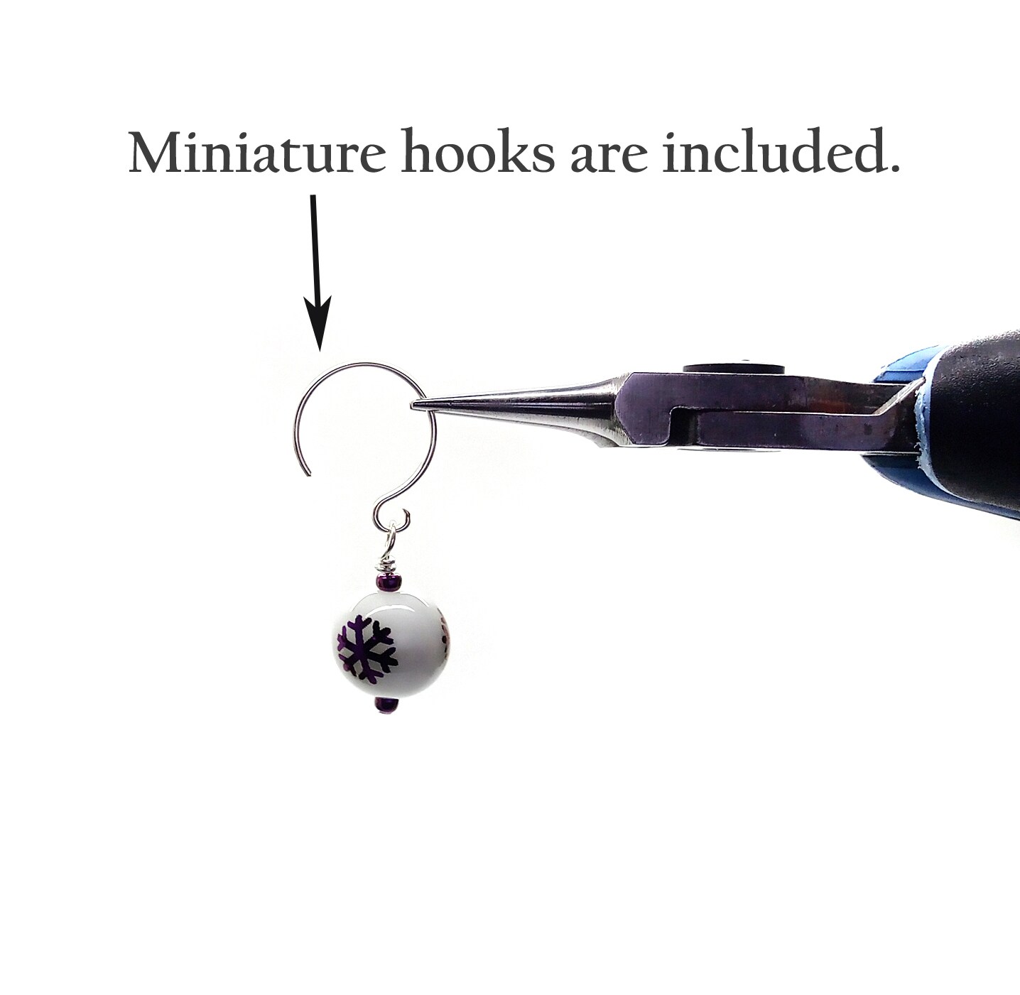 Tiny Christmas Ornaments, 8 pieces with Hooks, Miniature Glass Balls in Rainbow Patterns, Adorabilities