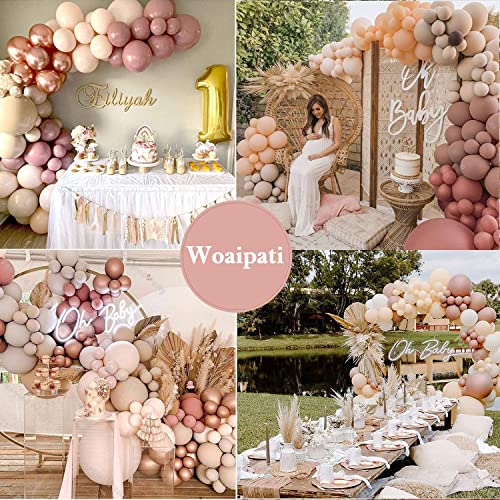 141 Pieces Balloon Arch Garland Kit,Blush Nude Apricot Party Balloons Decoration Set for Retro Boho Wedding Baby Shower Bridal Engagement Anniversary Graduation Birthday Decorations