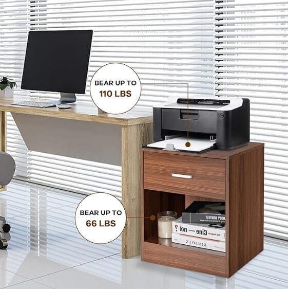 Modern Sofa Side Table, Nightstand Chest Sofa Couch w/Open Storage Cabinet, End Table for Bedroom Living Room Home Office (1, Brown), Nightstand w/Drawer, 2-Tier Wooden Bedside Table, Modern Sofa Side Table, Nightstand Chest Sofa Couch w/Open Storage