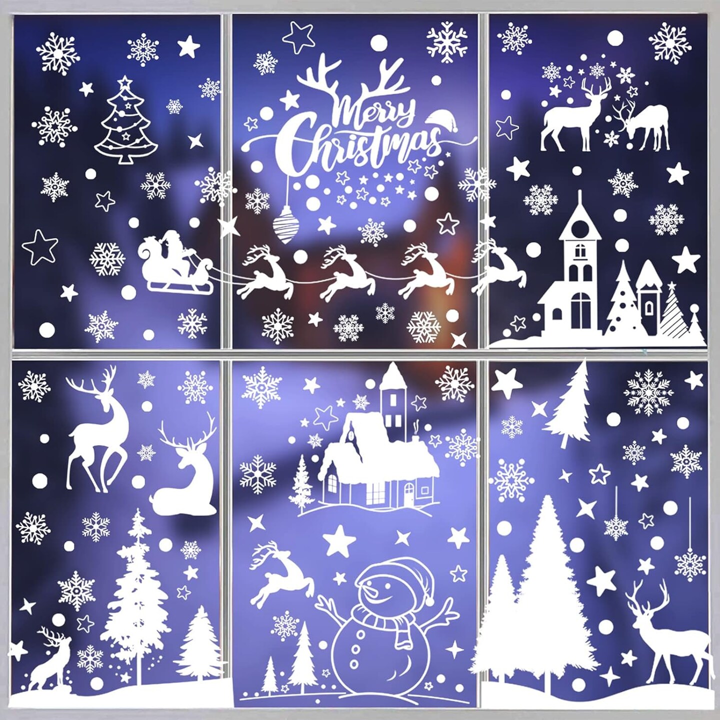 Attractive Christmas Window Sticker Decoration 148 pcs