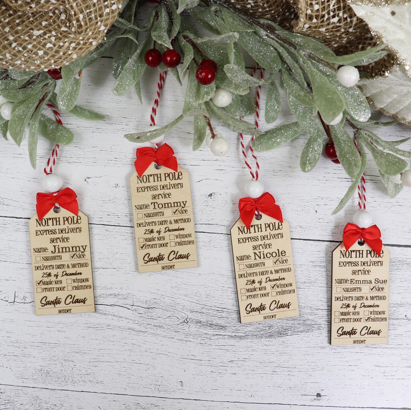 Wooden Personalized Gift and Stocking Tags – Caffeine and Chaos Designs