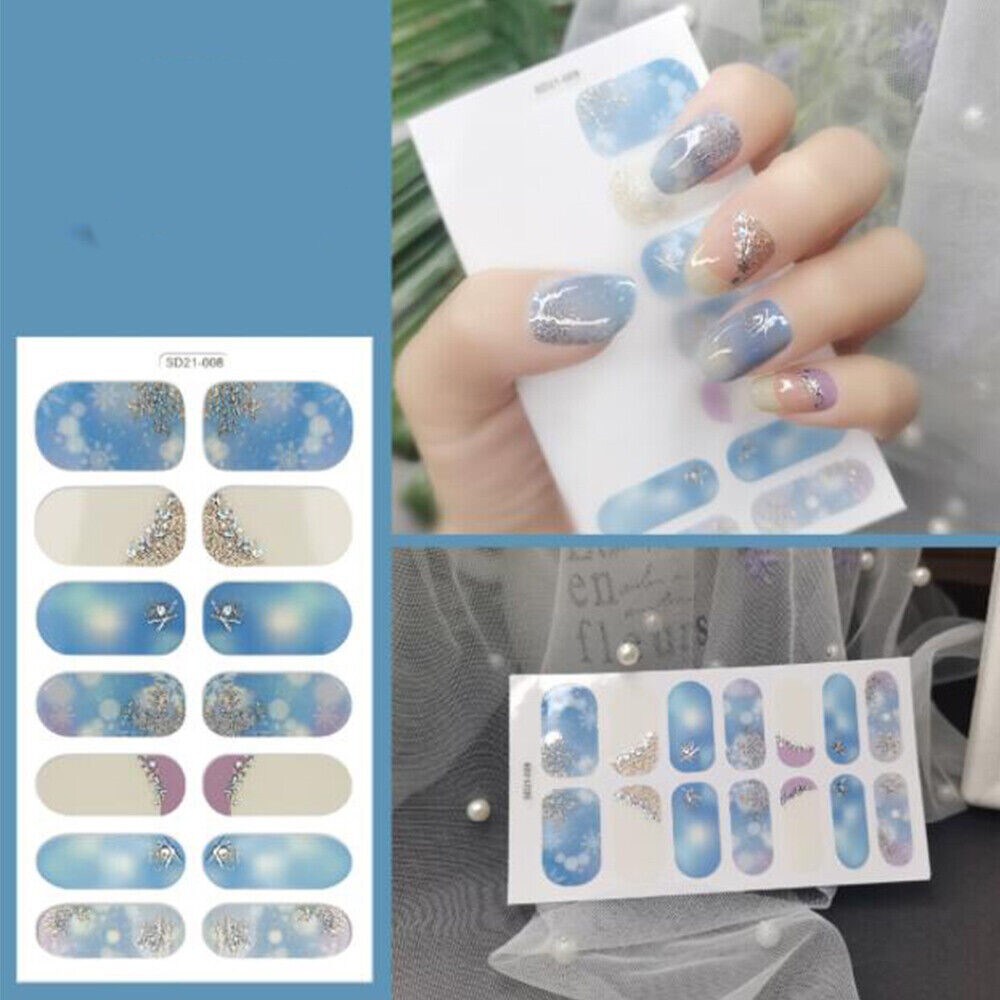 Kitcheniva 14 Styles Nail Art Wraps Full Size Stickers