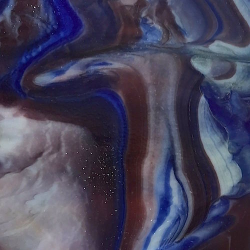 Wissmach Stained Glass Sheet and Mosaic Glass Dark Blue and Light Amber and Medium Purple