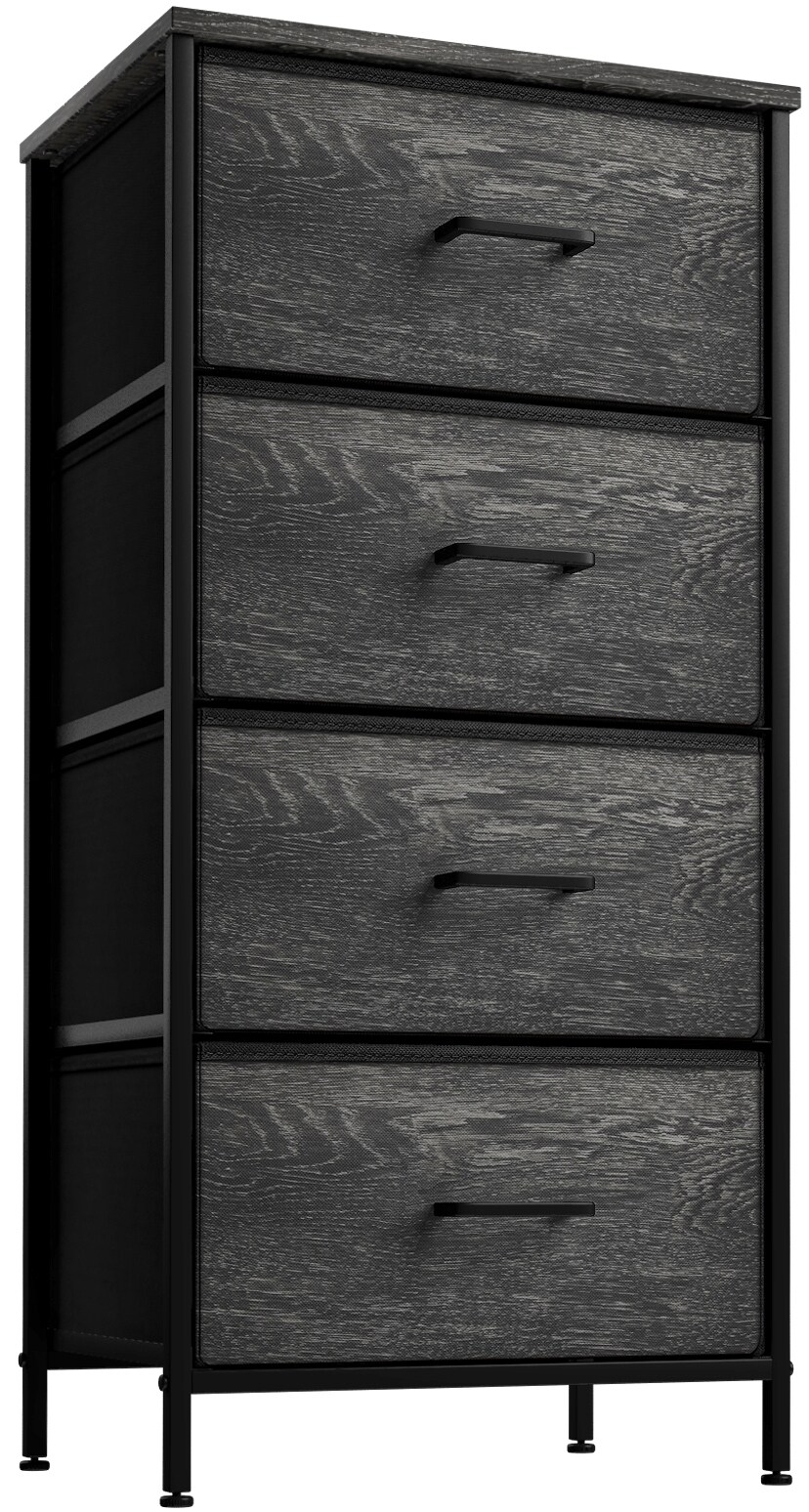 Sorbus Dresser with 4 Drawers - Bedside Furniture & Night Stand End Table Dresser with Steel Frame, Wood Top, Easy Pull Fabric Bins for Home, Bedroom Accessories, Office & Dorm