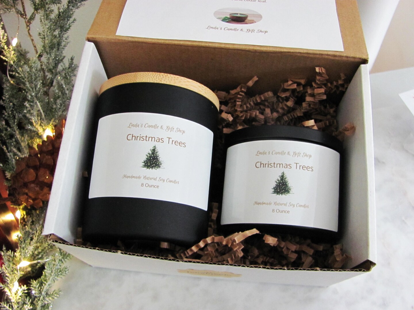 Christmas Candle Gift Box, Holiday Scented Candles Gift Set For