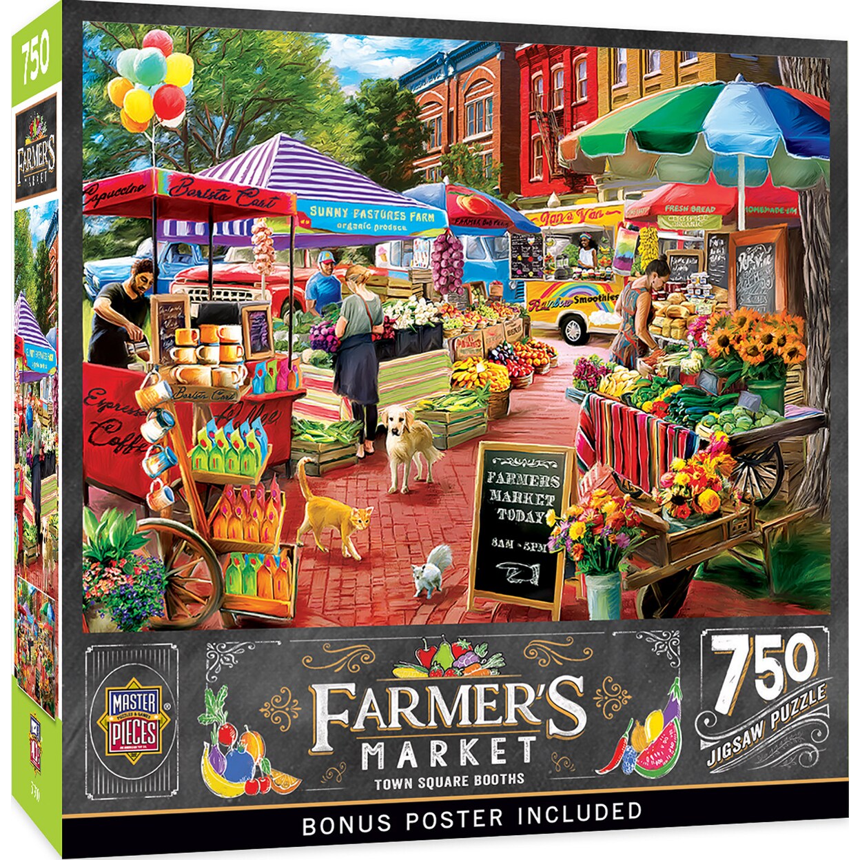 Masterpieces   750 Piece Jigsaw Puzzle - Town Square Booths - 18&#x22;x24&#x22;