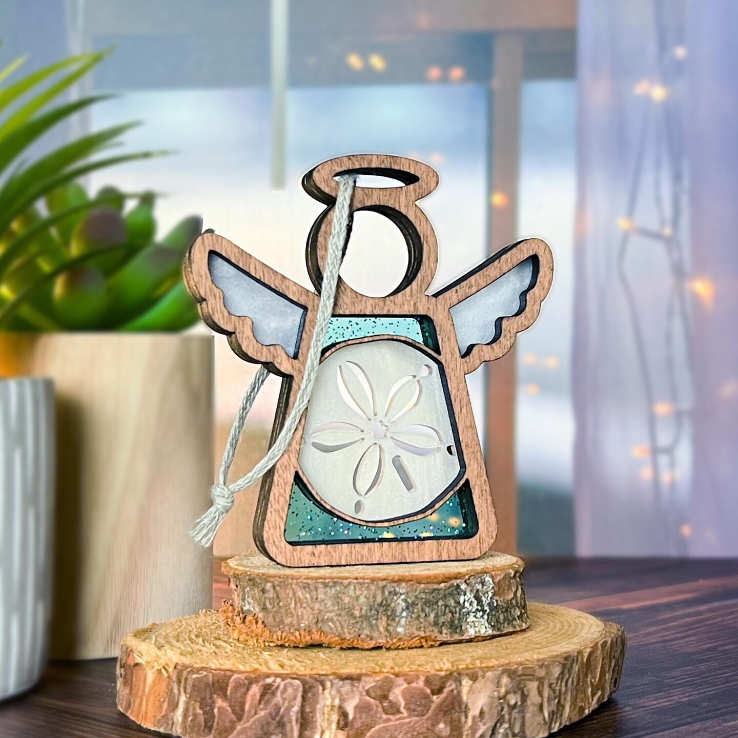 3.5&#x22; Sand Dollar Ornament - Handcrafted in Texas - Mother&#x27;s Angels&#xAE; Figurine - Mother&#x27;s Day Gifts