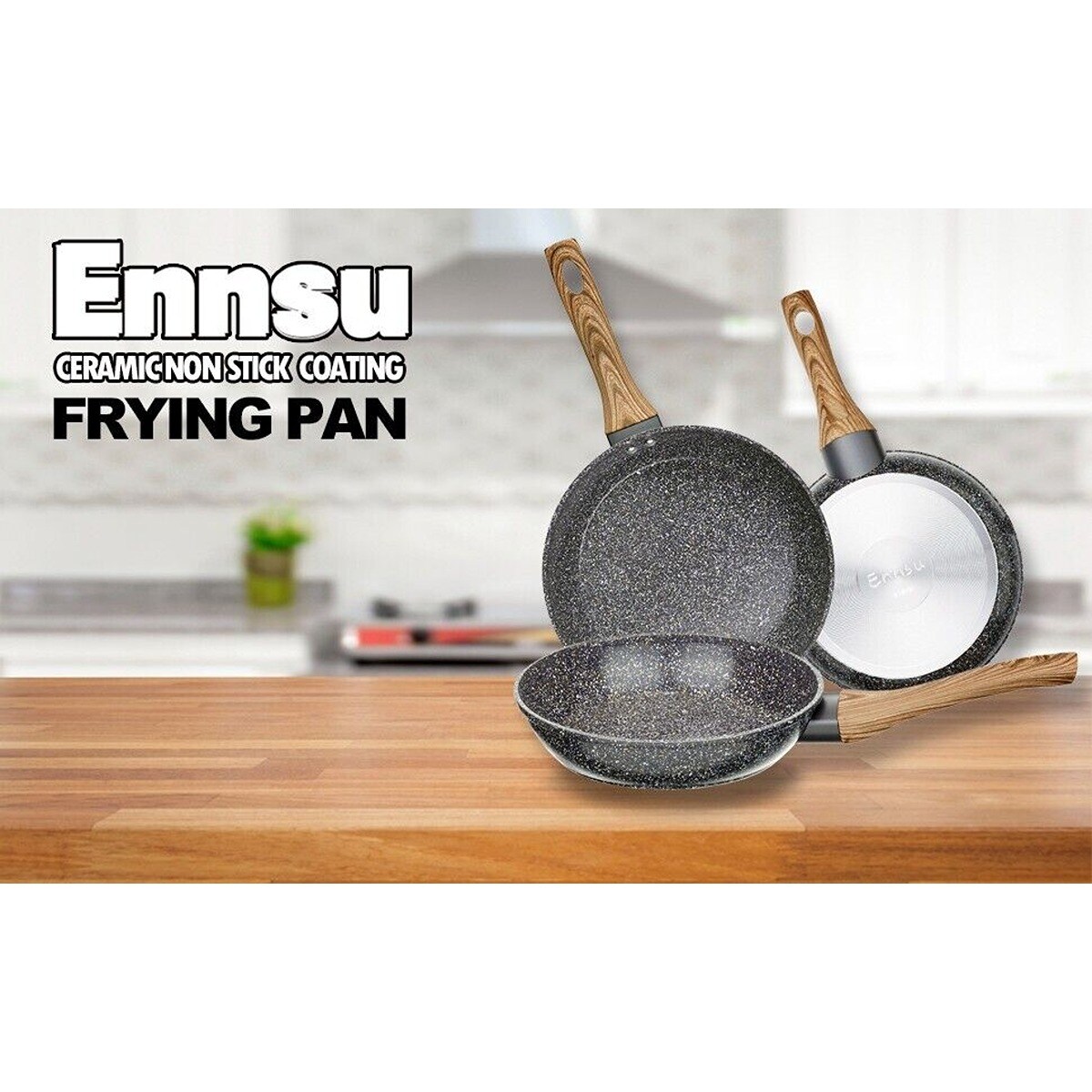 Ceramic Nonstick Coating Frying Pan 3 pcs