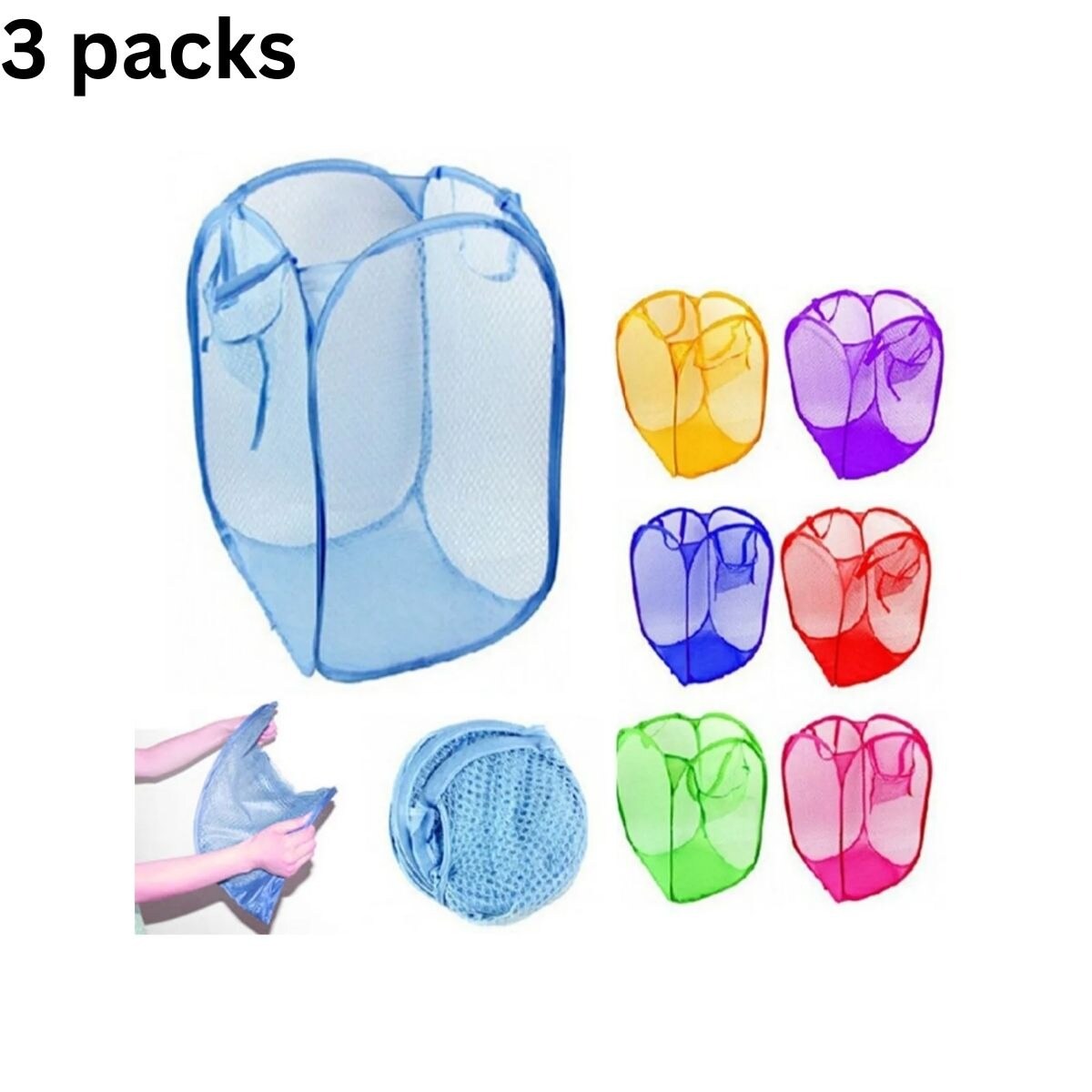 Foldable Laundry Basket 3 packs Michaels