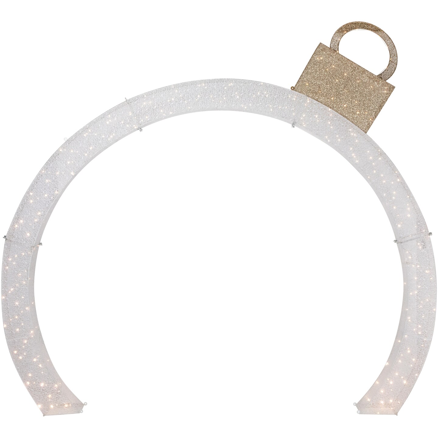 Northlight LED Twinkling Ornament Arch Commercial Outdoor Christmas Display - 10&#x27; - White
