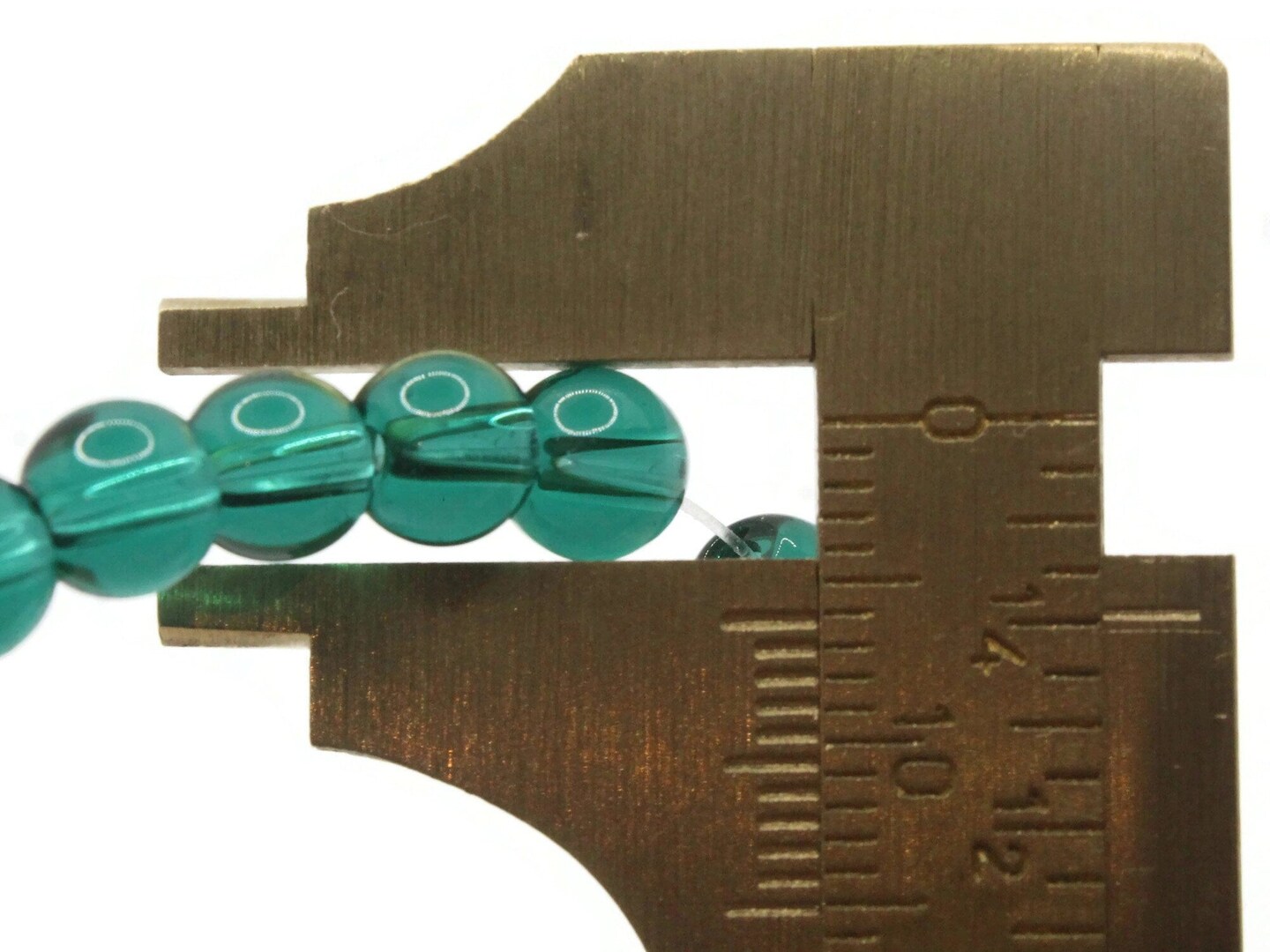 54 6mm Green Smooth Round Glass Beads