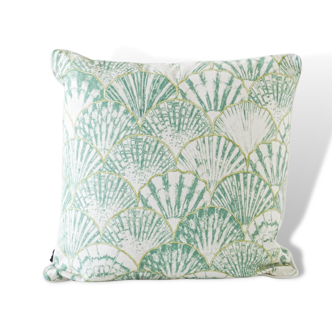Indoor Cushion - Printed - Stunning Sea Shells - Green - 45x45