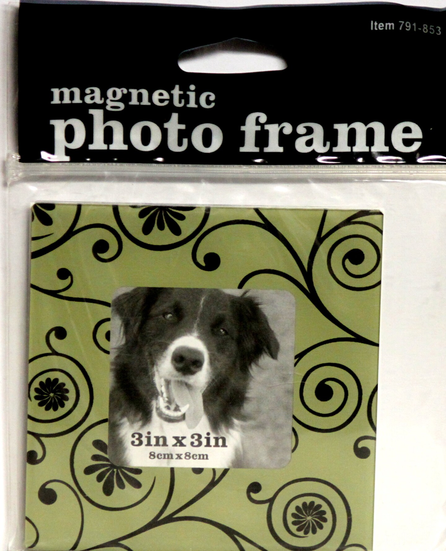 Designer Christmas Magnetic Photo Frame-Green Flourish