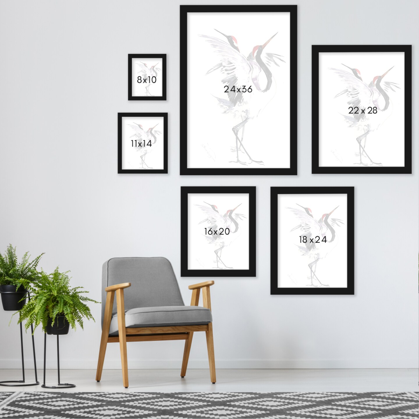 Japanese Crane Dance  by Suren Nersisyan  Framed Print - Americanflat