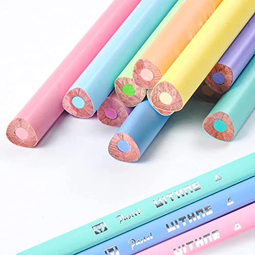 Macaron Colored Pencils, soften wood, Pastel coloring for adult and kids, Pack of 12