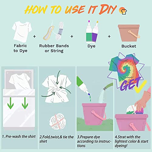 DIY Tie Dye Kits, Emooqi 15 Colours Vibrant Tie Dye Kits, with 15