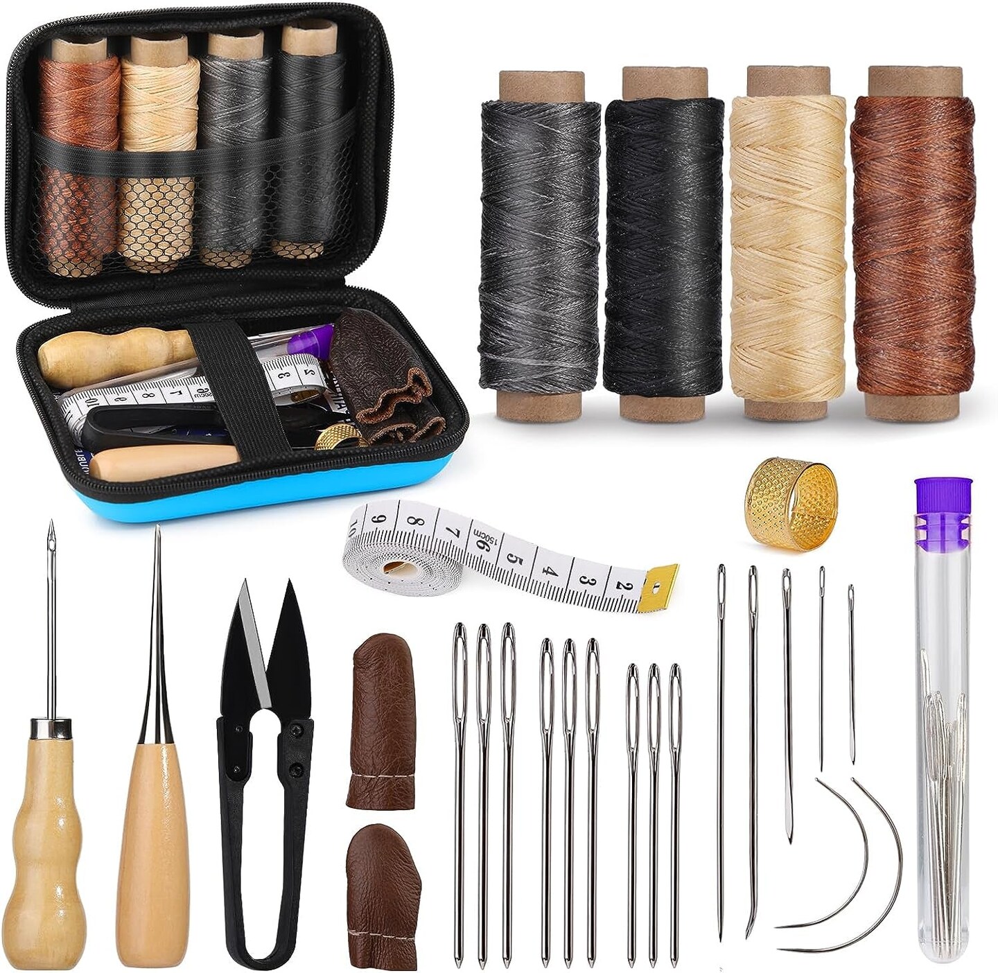 18pcs/set Leatherworking Set DIY Metal Leather Sewing Kit Portable Leather  Crafting Tool Set