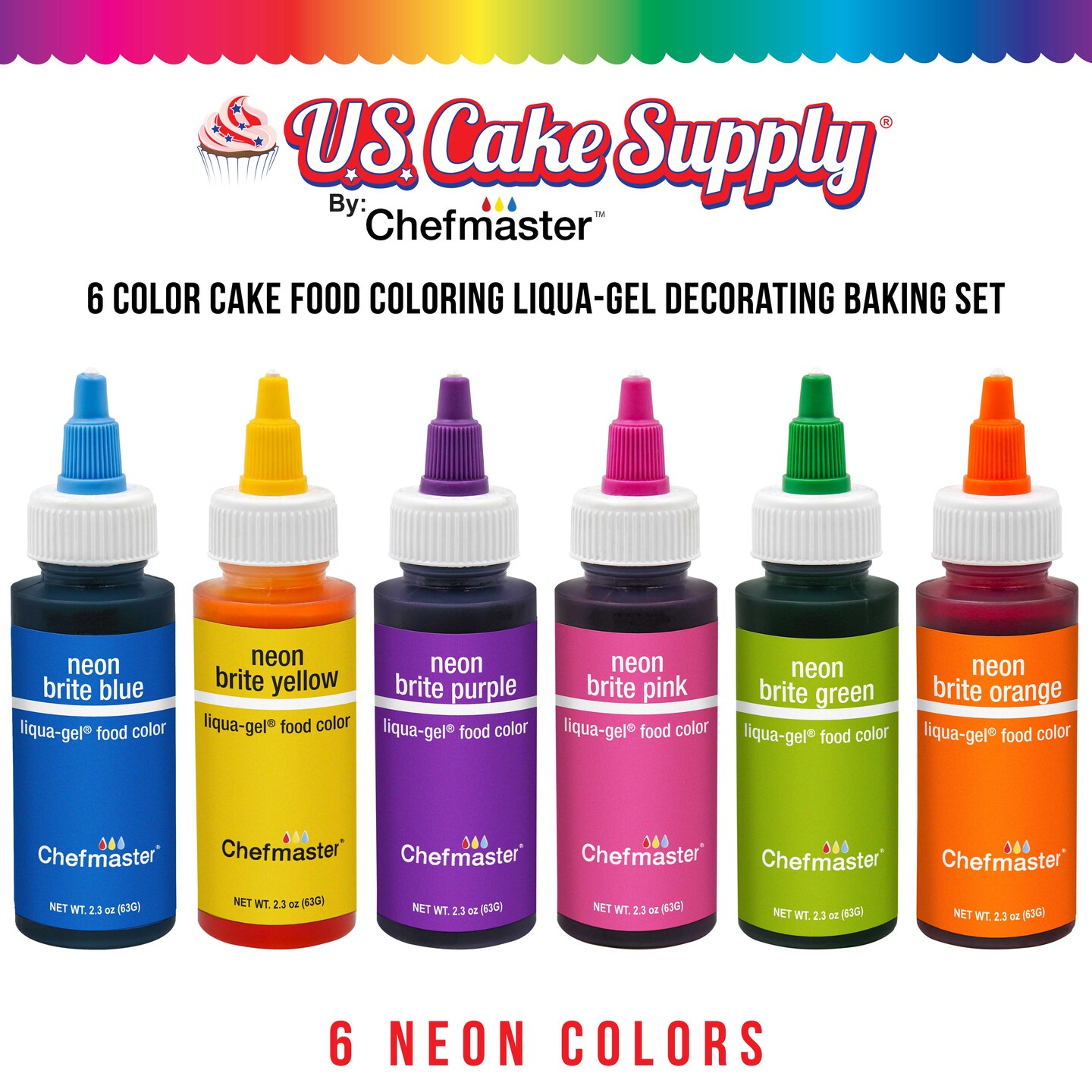 US Cake Supply Chefmaster glow in the dark neon food coloring