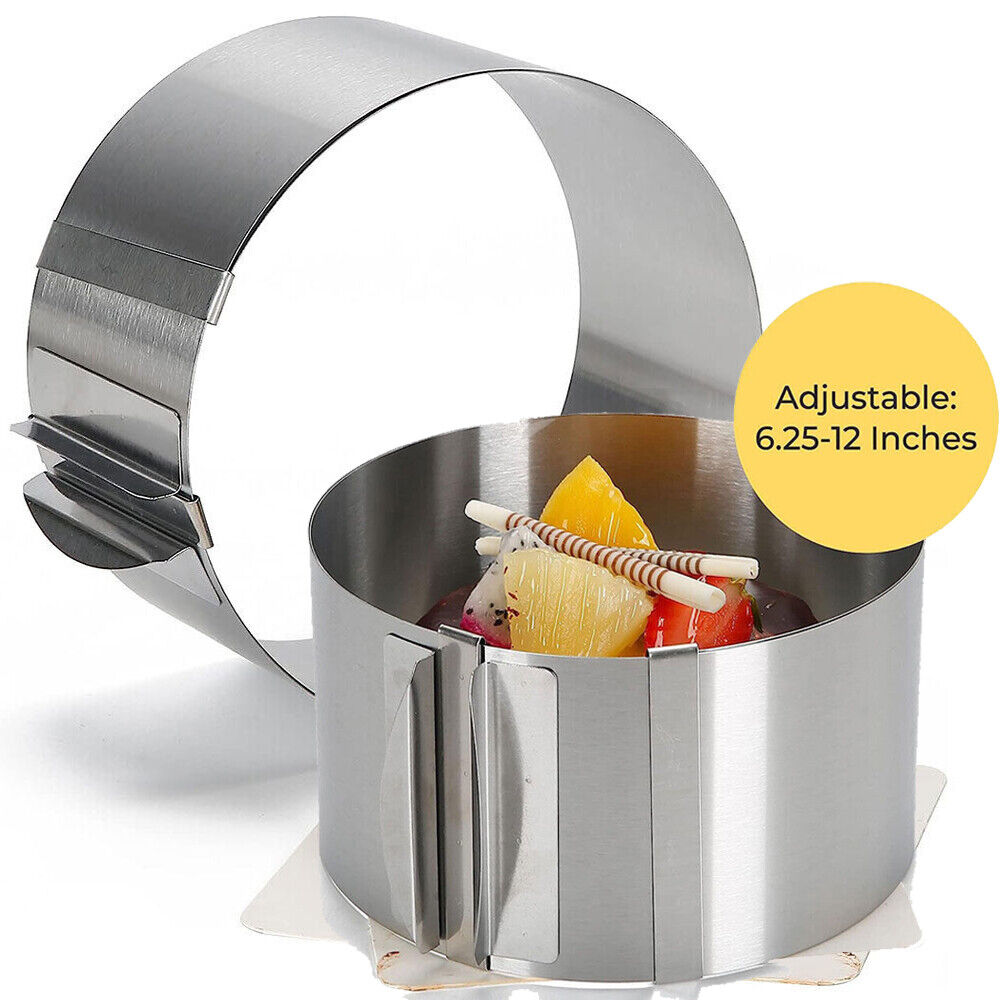 6-12 Inches Adjustable Stainless Round Cake Ring Decorating Mould