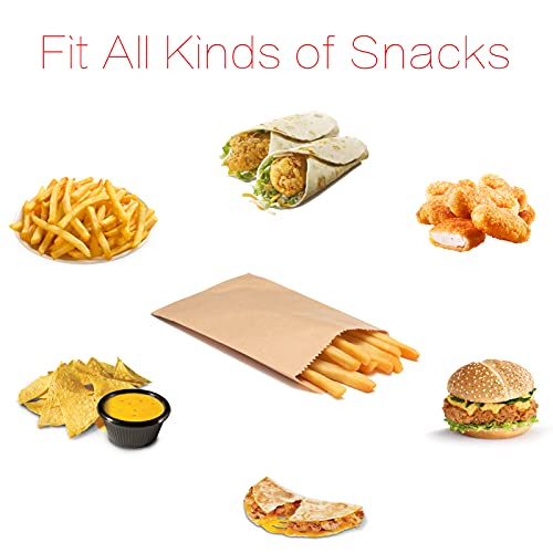 100 Pieces 3x5 Inches Natural Kraft Paper Bags for Bakery Cookies Treats Snacks Sandwiches Popcorn Small Gift bag
