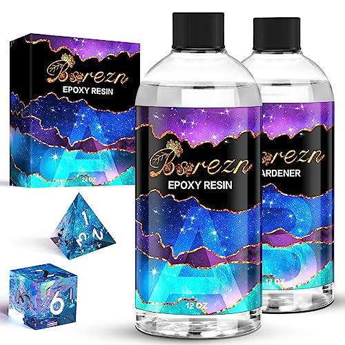 Bsrezn Clear Epoxy Resin 24OZ, Crystal Clear Hard Casting Resin