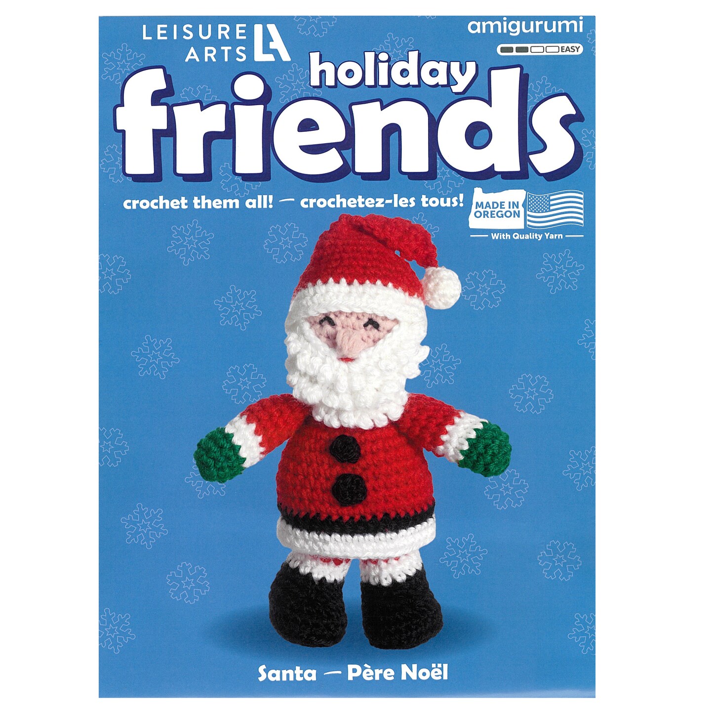 Leisure Arts Crochet Friend Kit, Santa Standing, 8&#x22;, Complete Crochet kit, Learn to Crochet Animal Starter kit for All Ages, Includes Instructions, DIY amigurumi Crochet Kits