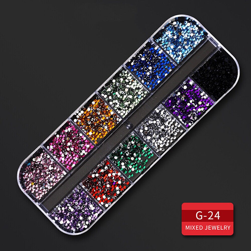 Kitcheniva Nail Glitter Flakes Sequins Rhinestones Pearl Nail Art Decorations